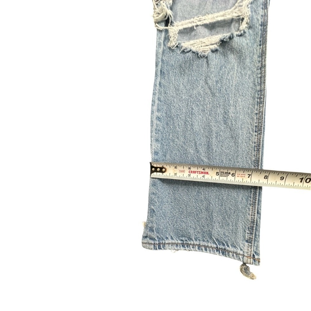 American Eagle Jeans Womens 6 Blue Highest Rise Baggy Straight Ripped Distressed - Picture 11 of 15
